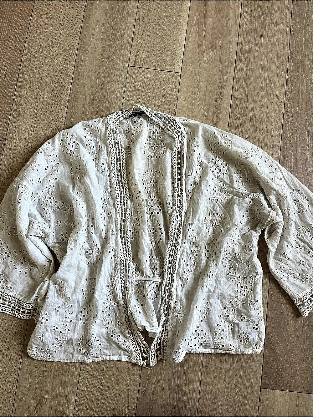 Nicholas White Cotton Eyelet Blouse Like New